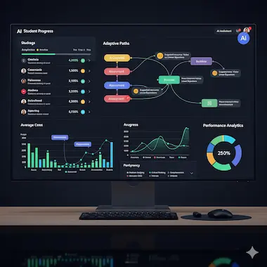 AI adaptive learning dashboard with real-time student progress and performance analytics boost competition among students due to advent of benefit of ai in education