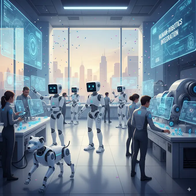 “Concept art of future human-robot collaboration in factories.” Next Evolution of Robotics.