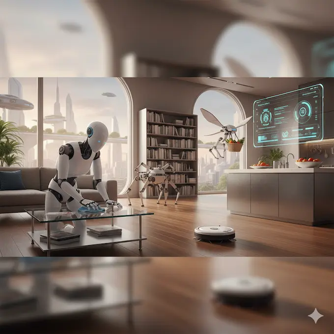 Diagram showing the home assistant robots components, including its camera, microphone, and speaker locations.