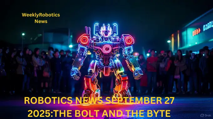 : “Humanoid robots facing off in a neon-lit robot fight event in San Francisco.”