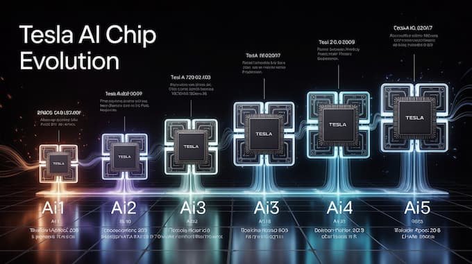“Comparison chart of Tesla AI4 vs AI5 chip performance. Tesla AI and Robotics