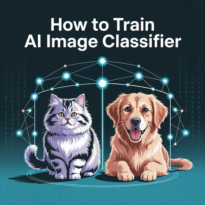 “Neural network illustration showing how an AI model classifies cat and dog images.”