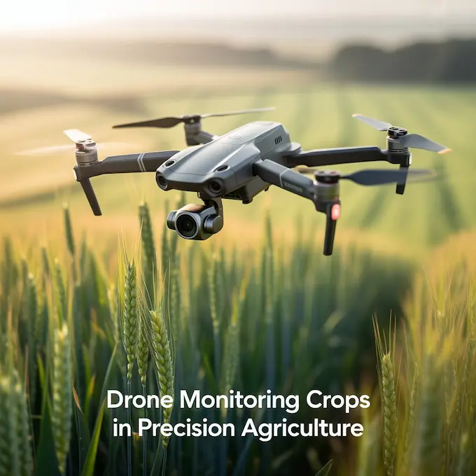 "Drone monitoring crops in precision agriculture"