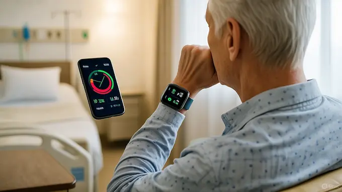 “Wearables connected with AI for personalized healthcare monitoring.”