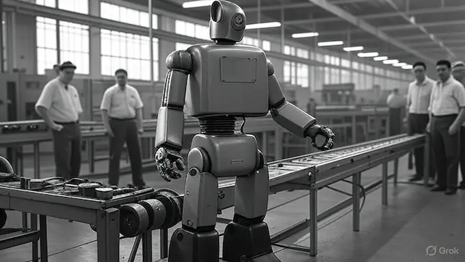 “Unimate robot arm working at General Motors factory in the 1960s.”Modern Evolution of Robotics started .