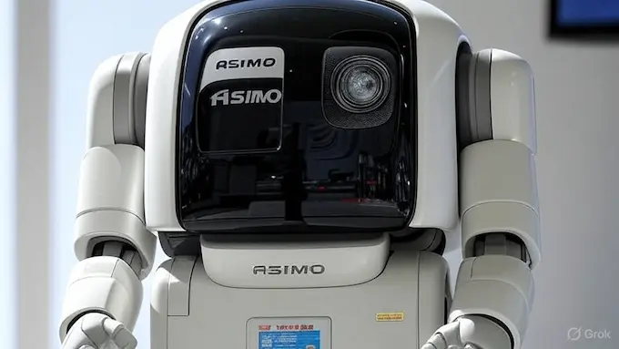 “Honda ASIMO humanoid robot demonstration in early 2000s.”