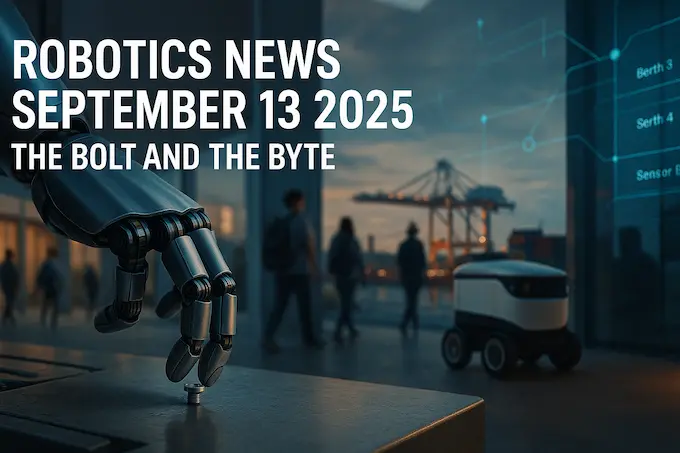 Feature banner of robots and data driving real-world operations for Robotics News September 13 2025.