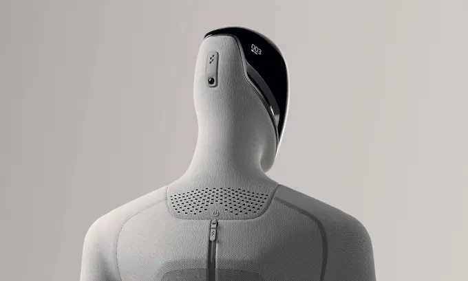 Figure 03, an advanced humanoid robot from Figure AI, stands with its hands at its sides.