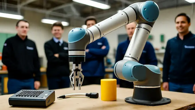 ROBOTICS NEWS October 17, 2025: THE BOLT AND THE BYTE Dobot MG400 compact industrial robot arm for education and small manufacturing.