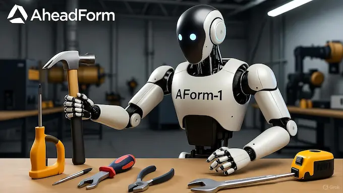 ROBOTICS NEWS October 17, 2025: THE BOLT AND THE BYTE AheadForm humanoid robot demonstrating cognitive motion learning showing skill doing work which require conative development