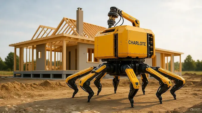 Charlotte construction robot 3D-printing a house in 24 hours.ROBOTICS NEWS October 03 ,2025
