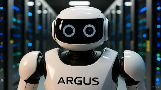 “ARGUS autonomous security robot patrolling data center.”ROBOTICS NEWS October 10 ,2025:THE BOLT AND THE BYTE