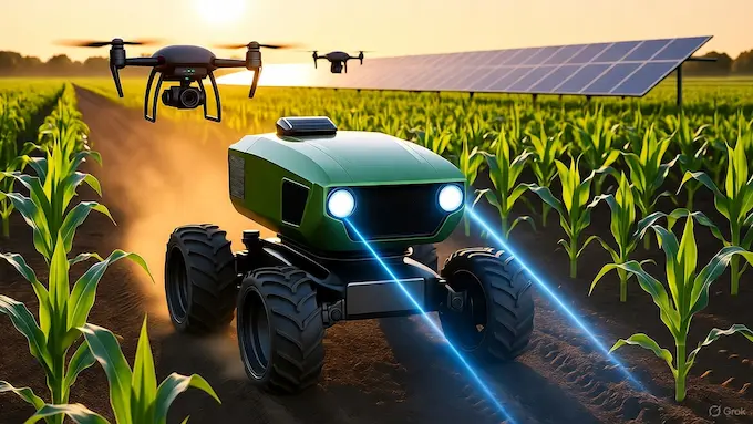 “Renu Robotics’ autonomous agri-robot scanning soil and crops.”ROBOTICS NEWS October 10 ,2025:THE BOLT AND THE BYTE