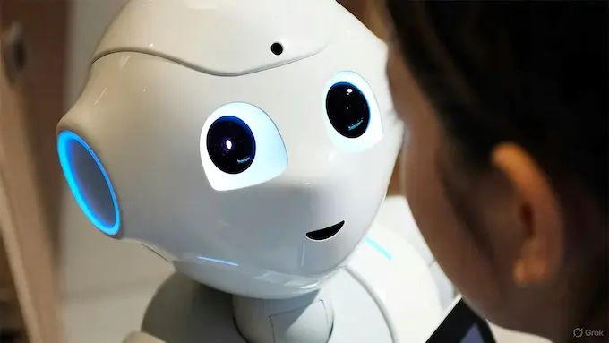 ROBOTICS NEWS October 17, 2025: THE BOLT AND THE BYTE Mirror Me Baobao companion robot showing emotion recognition features.