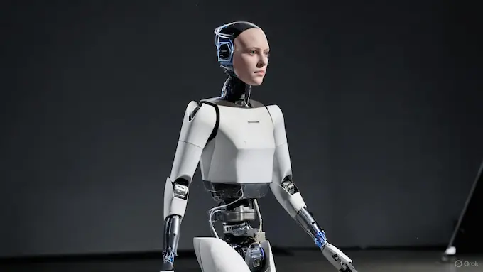 XPeng Iron humanoid robot walking onstage with exposed inner mechanics for Weekly Robotics News.