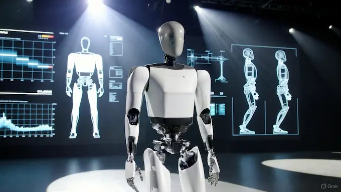 Xpeng’s Iron humanoid robot stands on stage during a live demo, highlighted in this Weekly Robotics News edition.