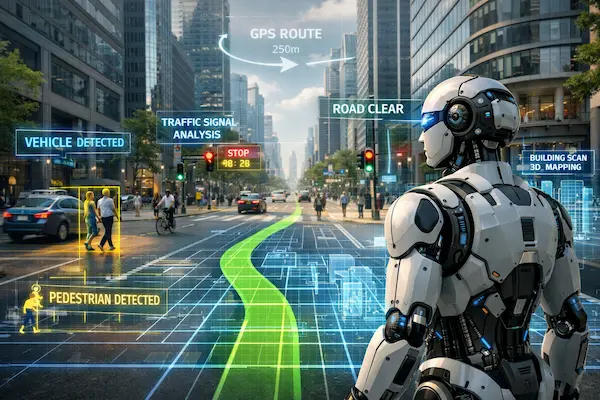 A humanoid robot using autonomous navigation technology featured in Weekly Robotics News.