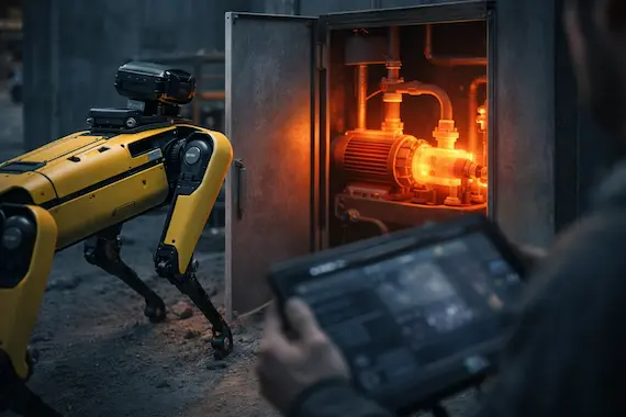 Spot robot performing inspection data capture for maintenance monitoring